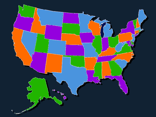 Clickable map of the United States